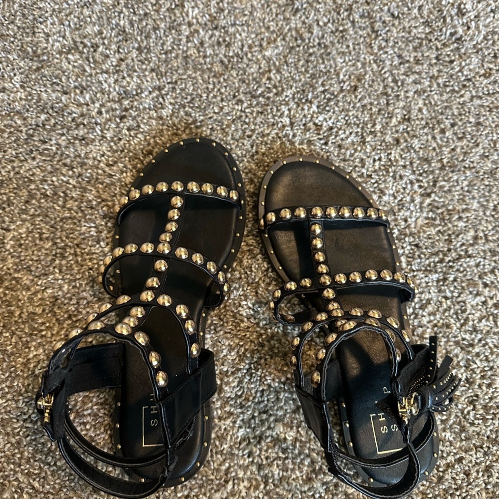 Black Studded Sandals